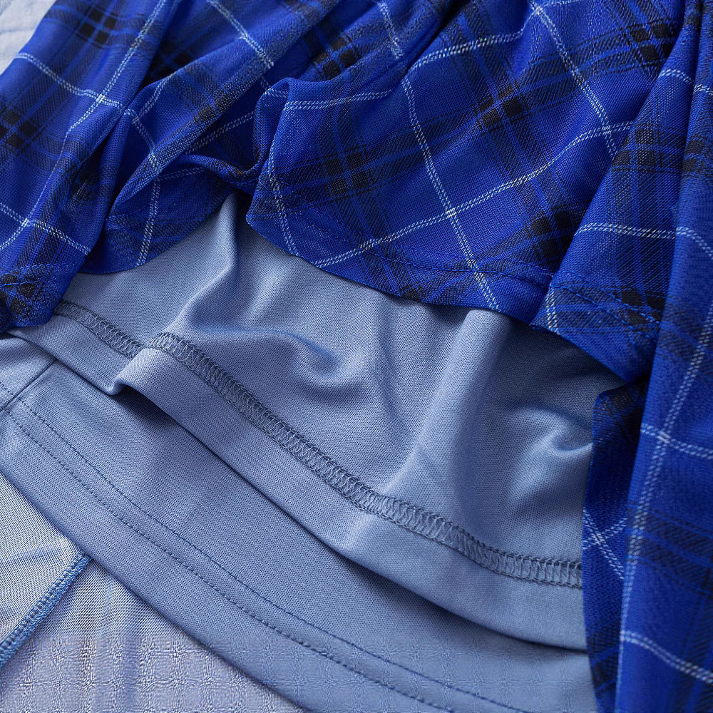 Plaid Strapless Dress Long Dress