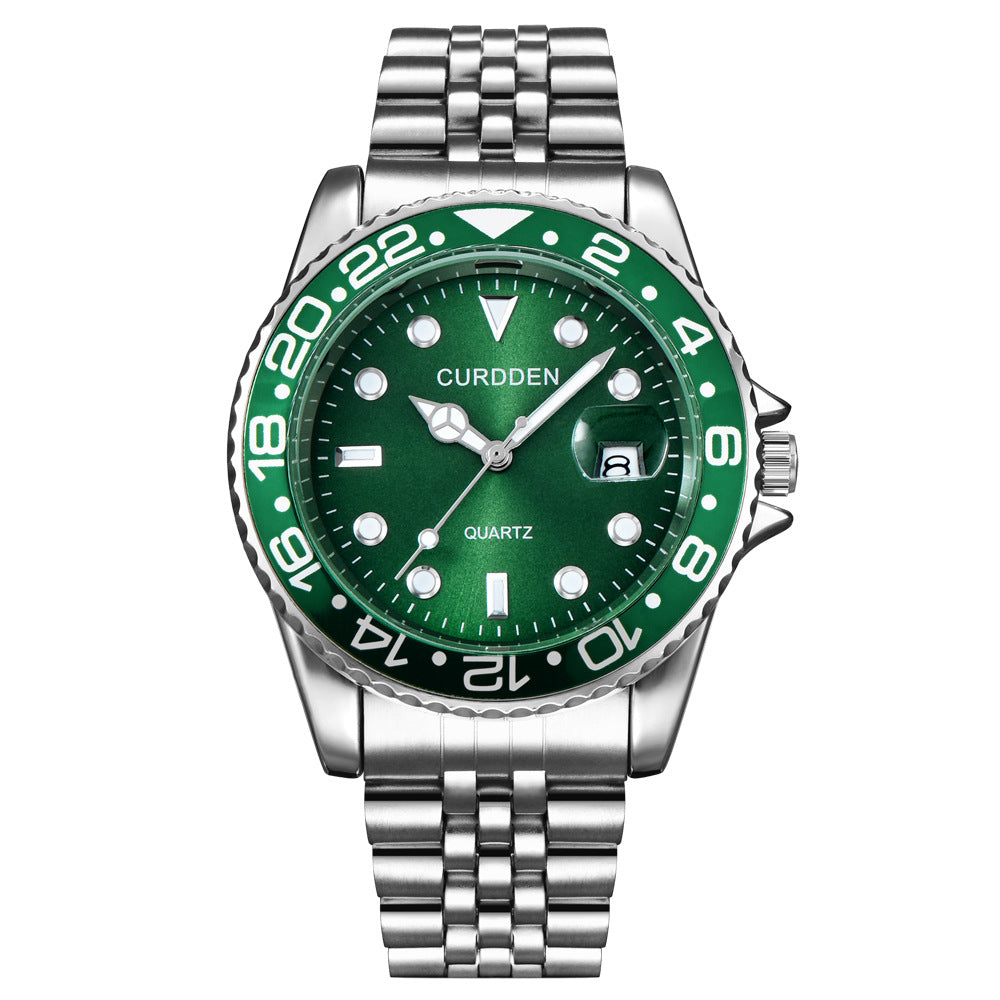 new fashion steel belt hip-hop water ghost calendar quartz watch a generation of hair