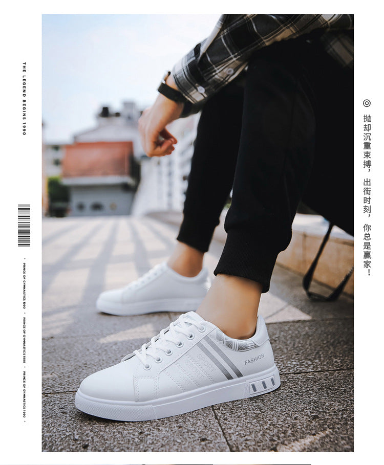 Spring New Shoes Men's Korean-style Fashionable White Shoes All-match Casual Sports Trendy Shoes Men's Sneakers for Students