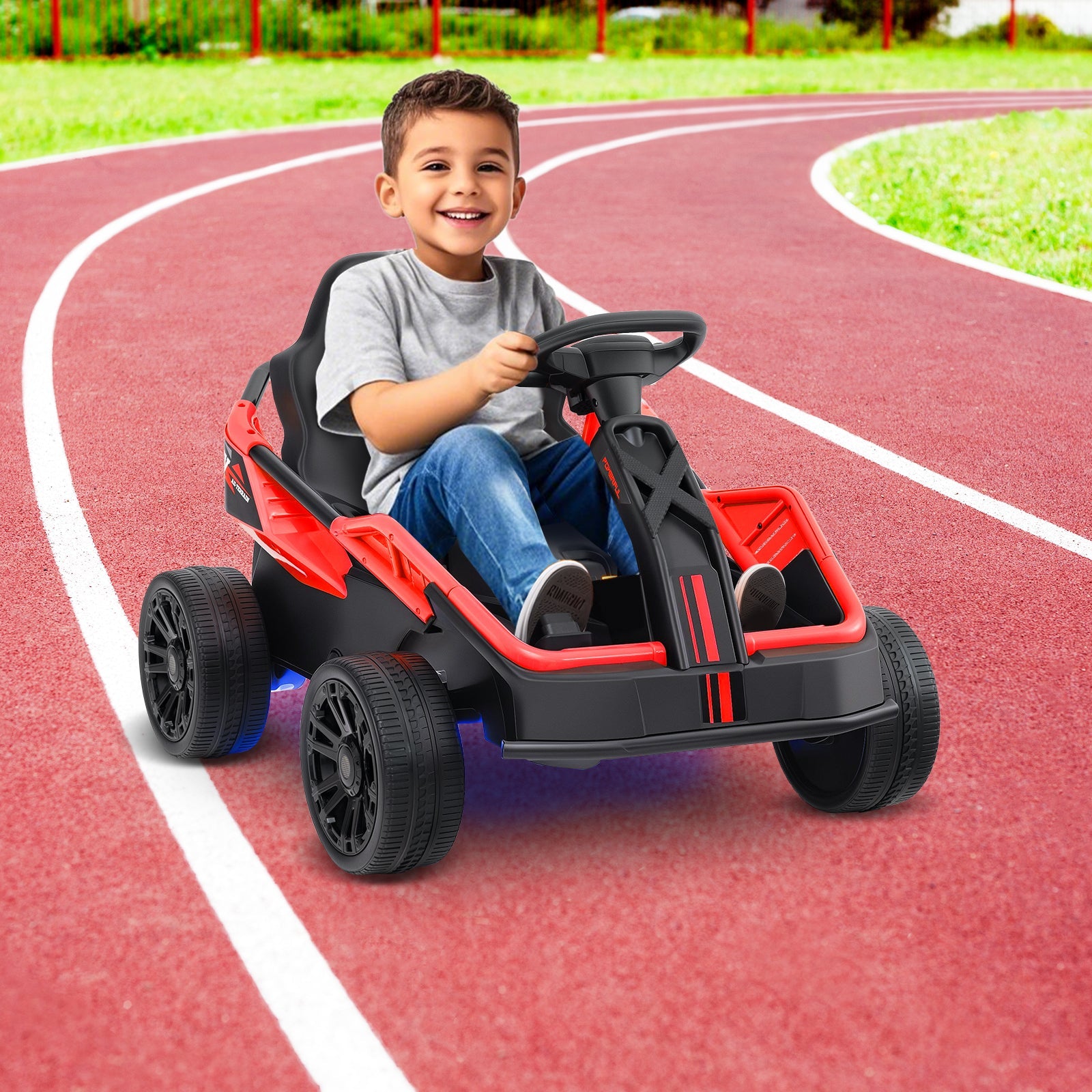 12V Ride on Car Electric UTV with Remote and Music for Big Kids-Red