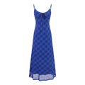 Plaid Strapless Dress Long Dress