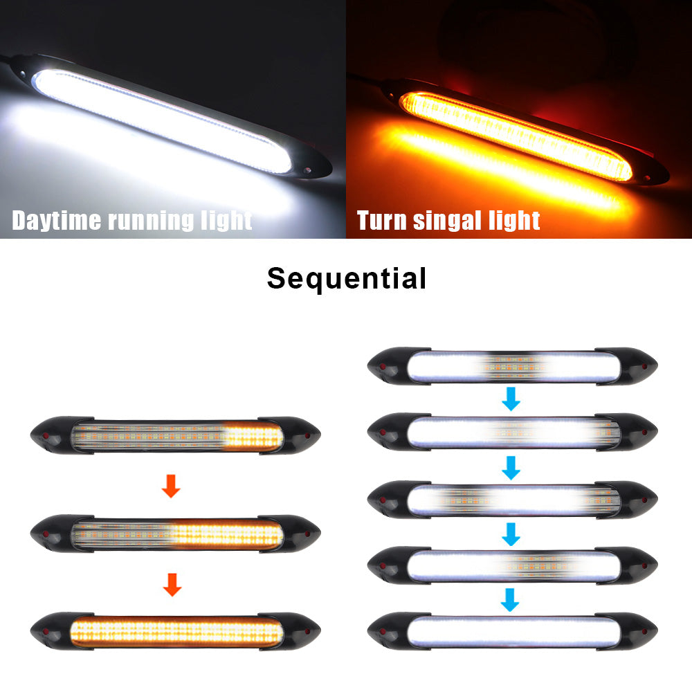 Car DRL Daytime Running Light Car Streamer Flow Day Light Auto Headlight Sequential Strip 2 Pcs/set
