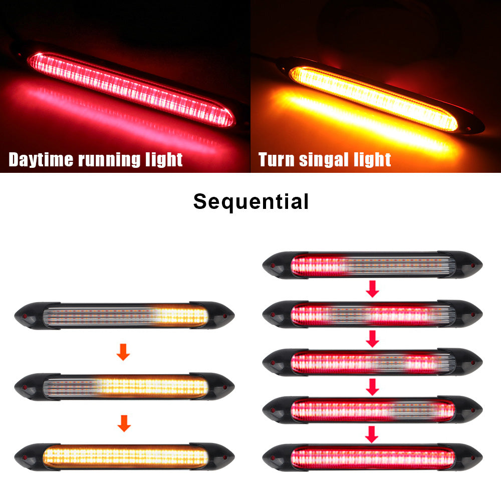 Car DRL Daytime Running Light Car Streamer Flow Day Light Auto Headlight Sequential Strip 2 Pcs/set