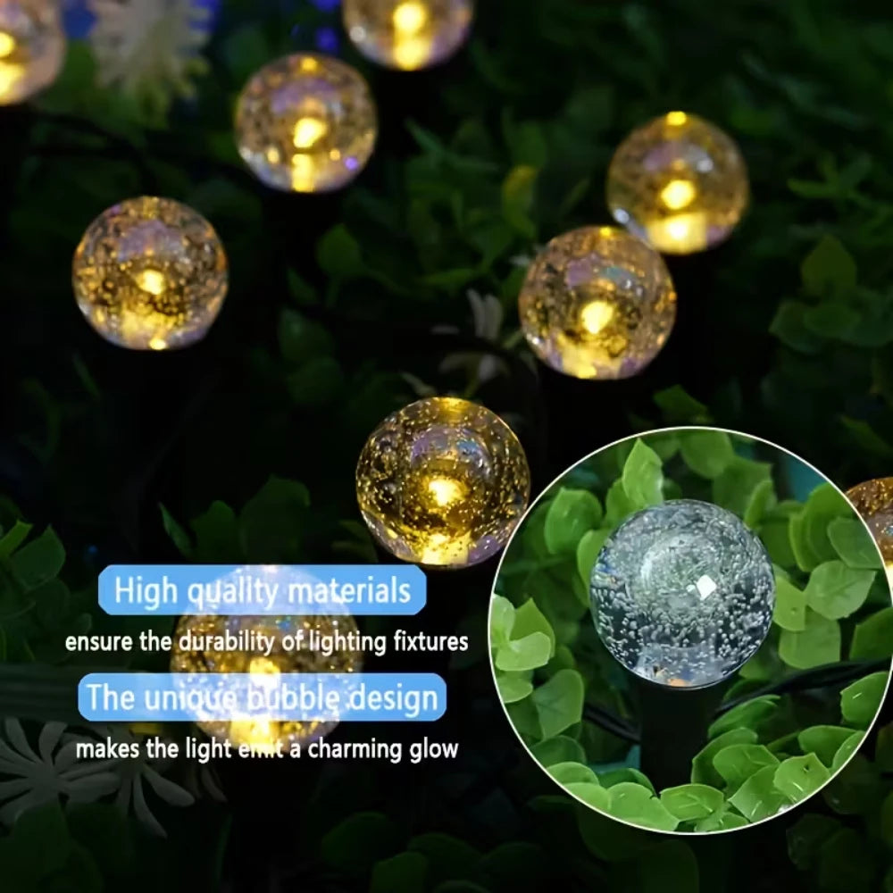 Solar Lawn Lights Inground Bubble Globe Pathway Light Outdoor Waterproof Landscape Lighting Lamp for Garden Patio Party Decor