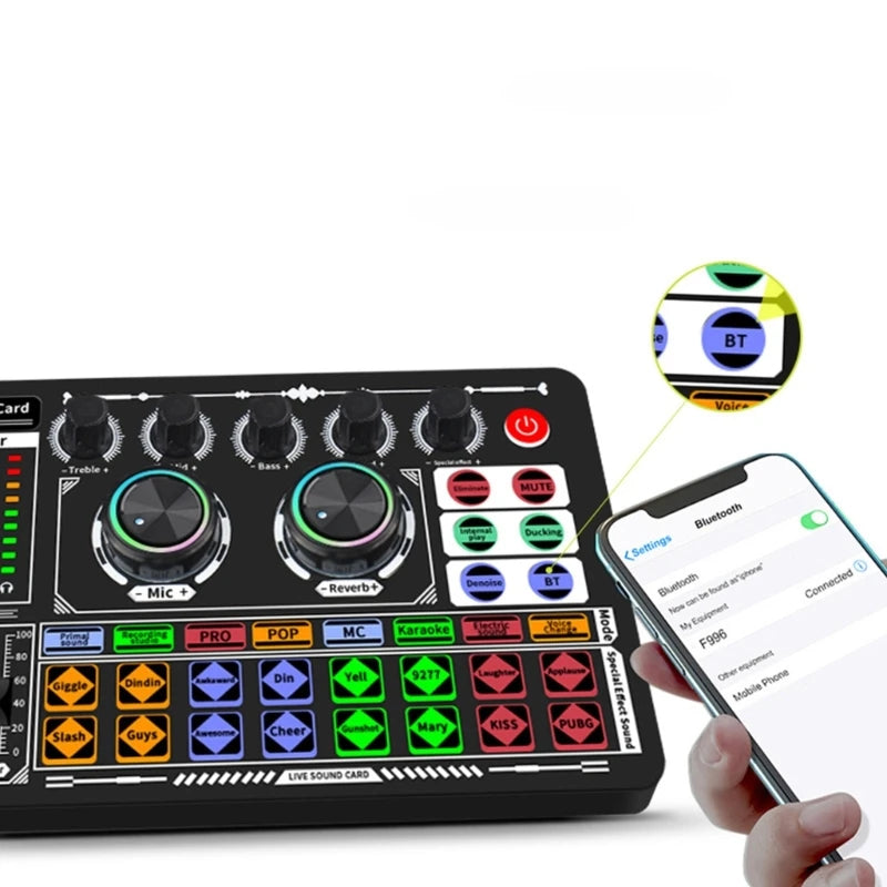 Copy of F999  Mixer Podcast Sound Board Live Sound Card for Live Recording Home KTV