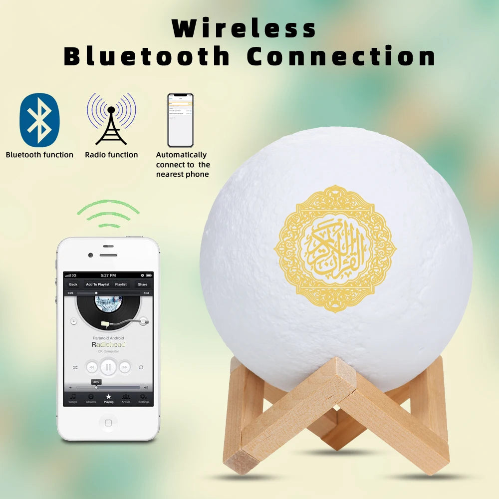 Bluetooth Speakers Wireless  3D Moon With APP Control Touch Lamp