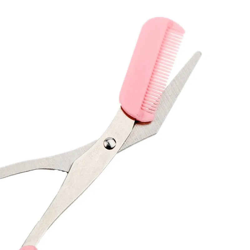 Eyebrow Trimmer Scissor with Comb Facial Hair Removal Grooming Shaping Shaver Eyelash Hair Clips Cosmetic Makeup Accessories