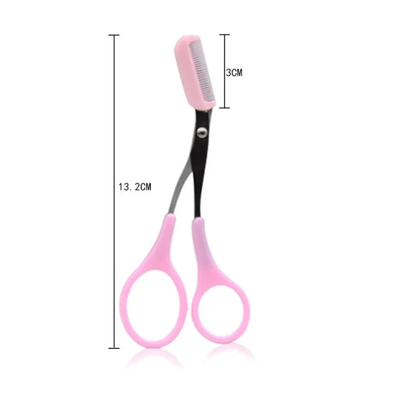 Eyebrow Trimmer Scissor with Comb Facial Hair Removal Grooming Shaping Shaver Eyelash Hair Clips Cosmetic Makeup Accessories