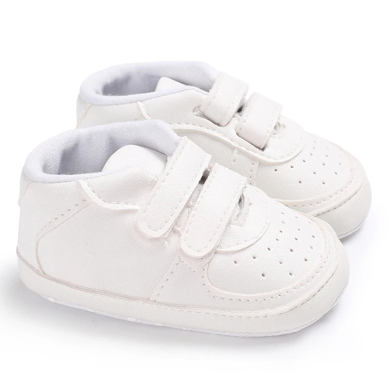 Boys And Girls Gentleman Shoes Soft Soled White Shoes Leisure Sports Shoes Newborn First Walk 0-18Months Bed Shoes