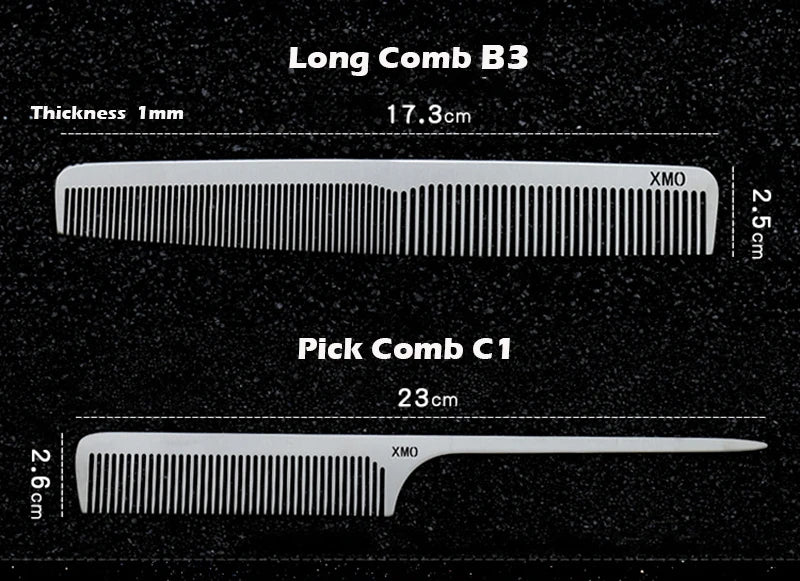 Brainbow 1PC Titanium Steel Comb Professional Salon Hair Hairdressing Anti-static Barbers Comb Ultra Thin Hair Brush for Men