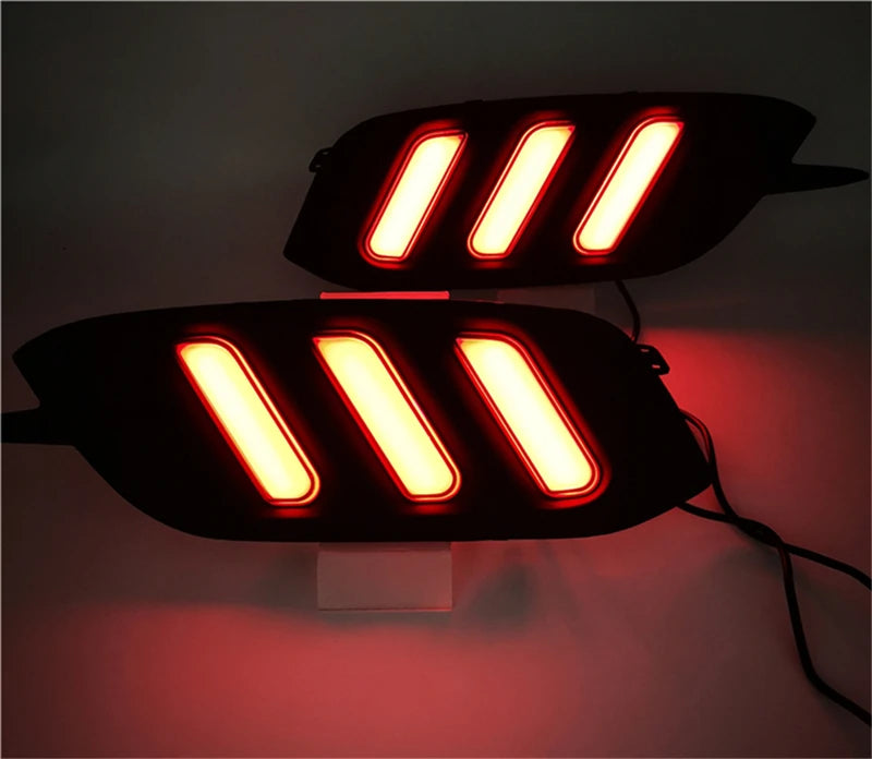 1 Pair Rear light For Honda Civic 2016 2017 2018 LED DRL Rear Bumper tail light Brake Lights turn Signal lamp reflector