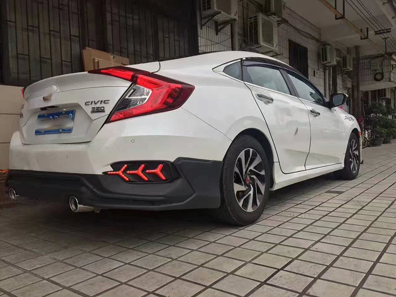 1 Pair Rear light For Honda Civic 2016 2017 2018 LED DRL Rear Bumper tail light Brake Lights turn Signal lamp reflector