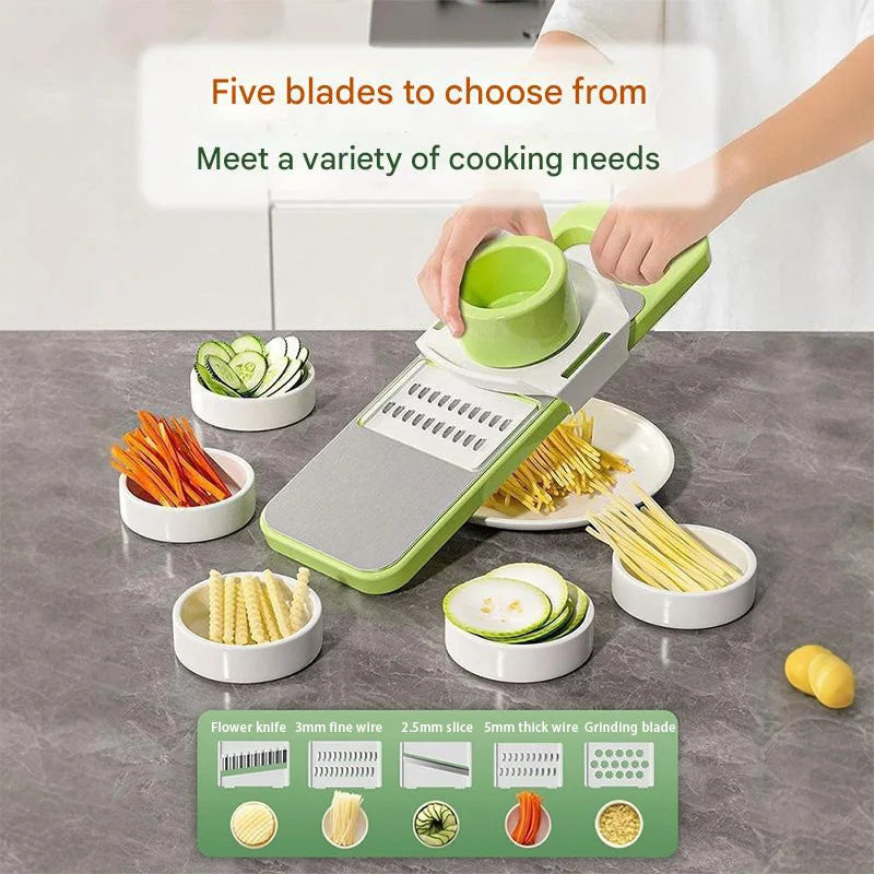 Multifunctional Safe Manual Vegetable Slicer Cutter 6 in 1 Stainless Steel Potato Shredders Garlic Carrot Grater Chopper