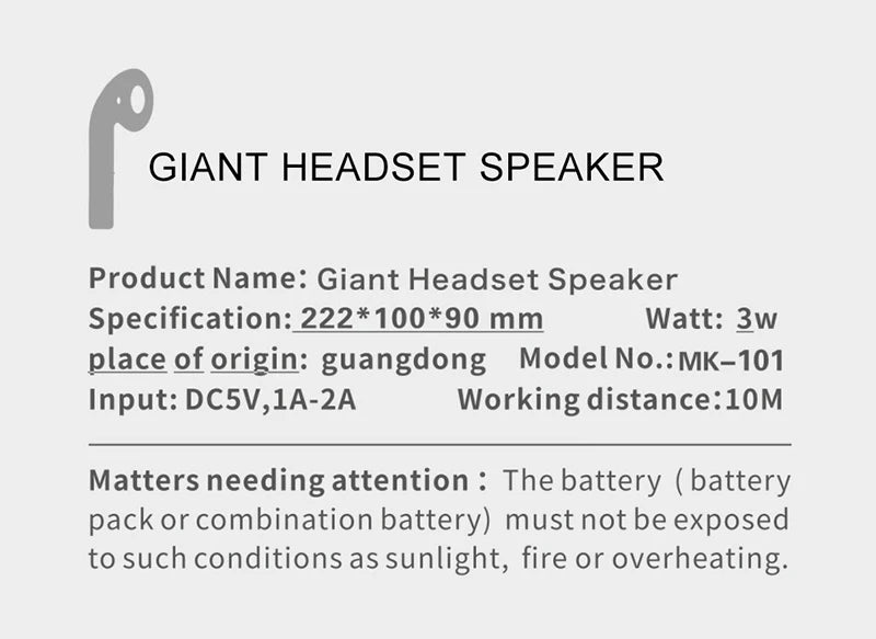 Hot Sale,Speakers,Giant Headset Bluetooth Speaker,TWS,Big Earphone Wireless Portable Speaker,With FM,Mic,TF,AUX,Funny,Cool,Gift