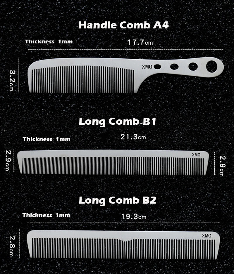 Brainbow 1PC Titanium Steel Comb Professional Salon Hair Hairdressing Anti-static Barbers Comb Ultra Thin Hair Brush for Men