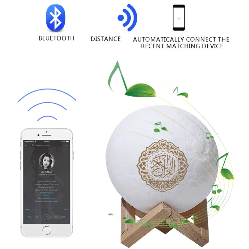 Bluetooth Speakers Wireless  3D Moon With APP Control Touch Lamp