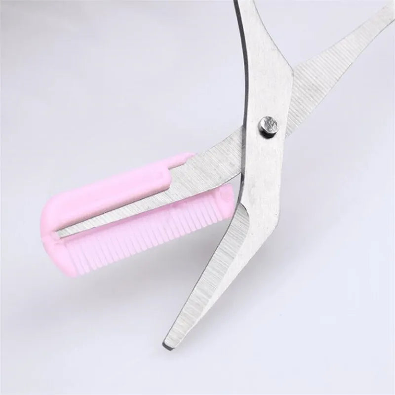 Eyebrow Trimmer Scissor with Comb Facial Hair Removal Grooming Shaping Shaver Eyelash Hair Clips Cosmetic Makeup Accessories
