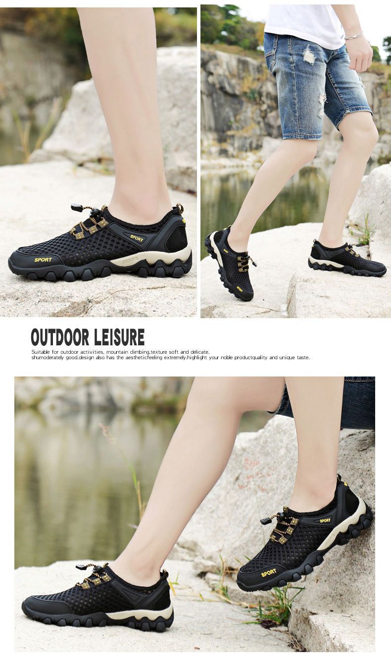 Mesh Shoes Summer Breathable Wading Shoes Men's Sports Casual Shoes Running Shoes Mesh Mountaineering Shoes Sandals Men's Shoes
