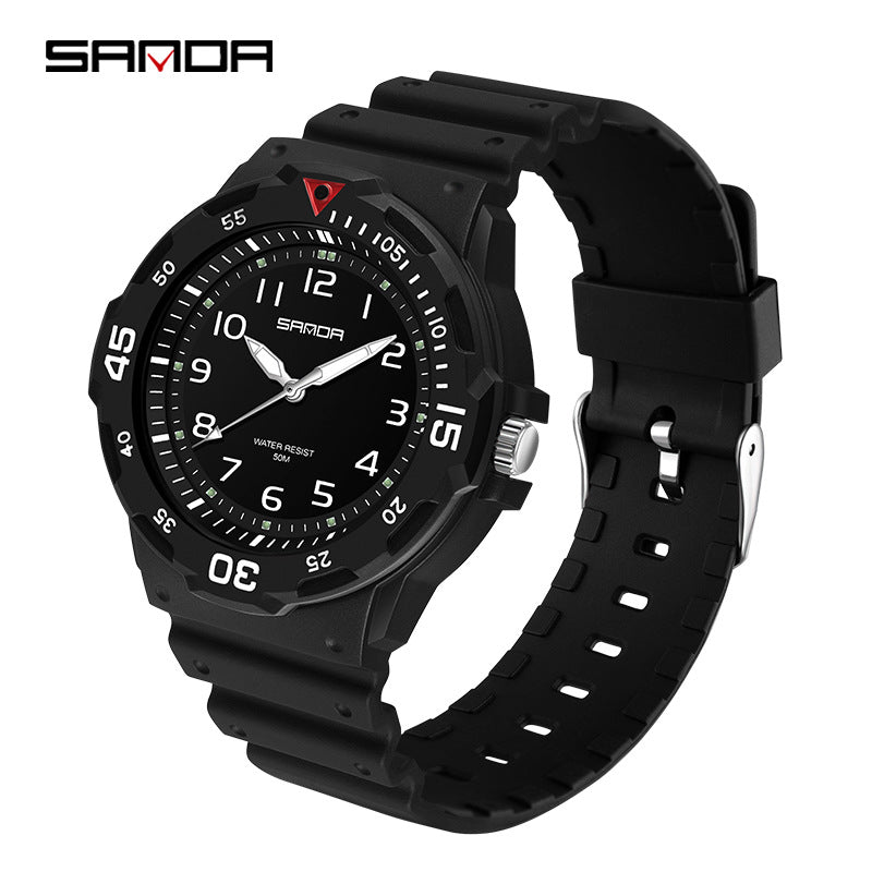Sanda Watch Fashion All-match Small Fresh Men's and Women's Couple Watch Middle School Students' Simple Waterproof Luminous Quartz Watch