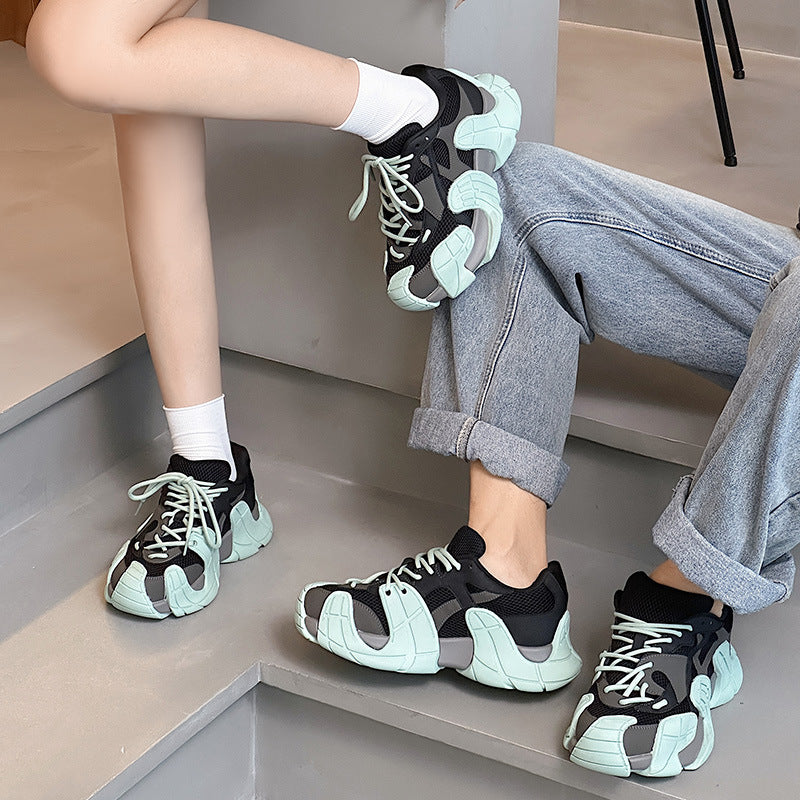 Thick-Soled Platform Running Breathable Casual Sports Versatile Shoes Women's & men's New Autumn Running Shoes