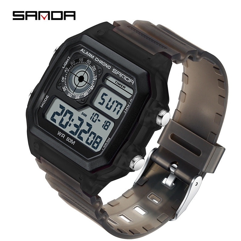 🔥🔥🔥🔥 Luminous Waterproof Alarm Watch Simple Transparent Sports Watch