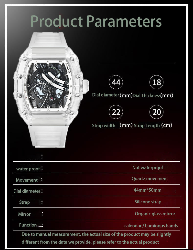 Zido's New Men's Gift Barrel-Shaped Casual Youth High-End Fashion Handsome Trendyy Watch