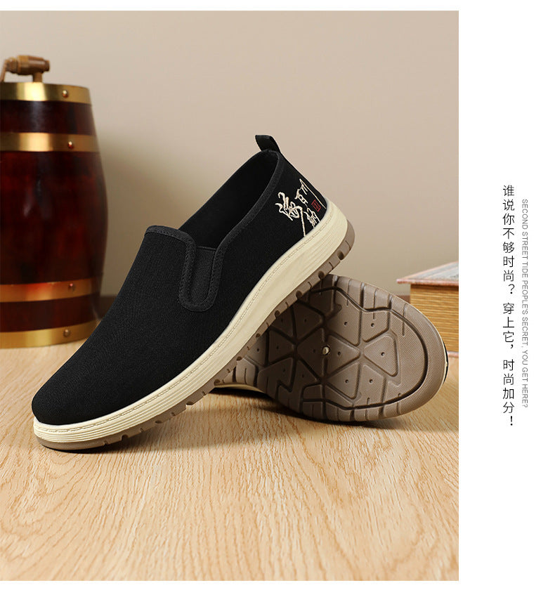 Men's Shoes New Casual Shoes Slip-On Lightweight Shoes Men's Shallow Mouth Comfortable Sneakers Striped Soft Sole Shoes Dropshipping
