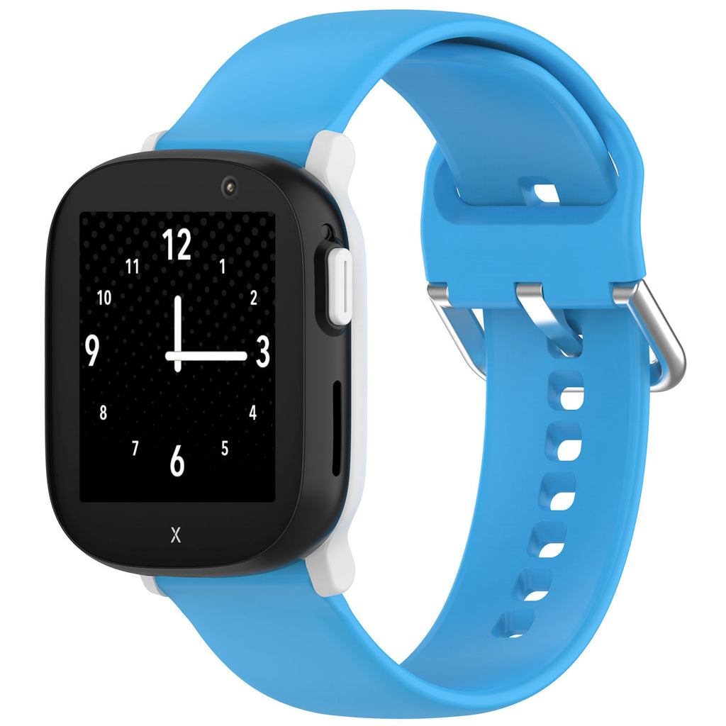Suitable for Xplora X6 Play Children's Watch Silicone Strap Sports Wristband 20mm Silver Buckle