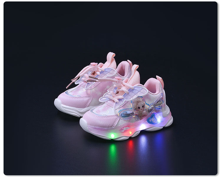 girls sneaker  spring new fashion butterfly princess shoes children running shoes in stock