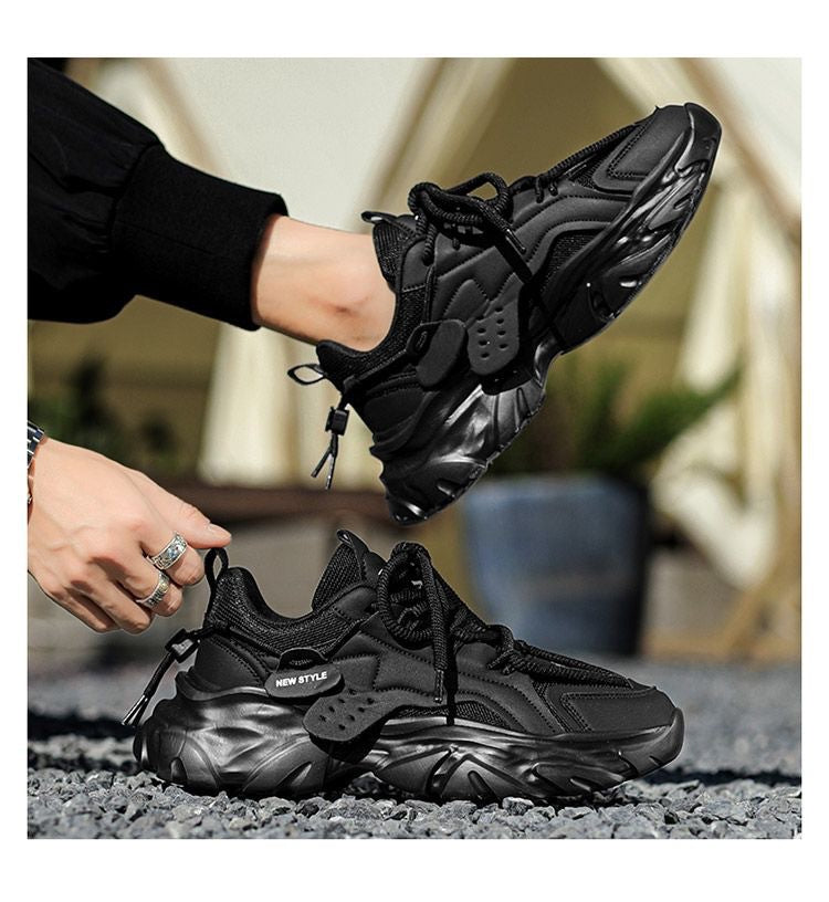 2025 Summer Men's Shoes New Breathable Mesh Shoes Men's Trendy Versatile Thick-Soled Sports Shoes Casual Dad Shoes for Men