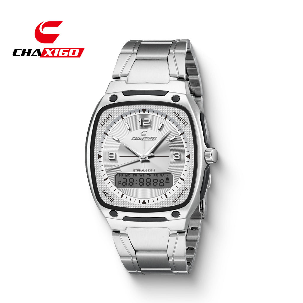 men's watch luminous waterproof alloy men's square electronic watch