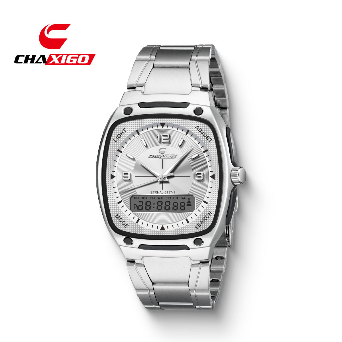 men's watch luminous waterproof alloy men's square electronic watch