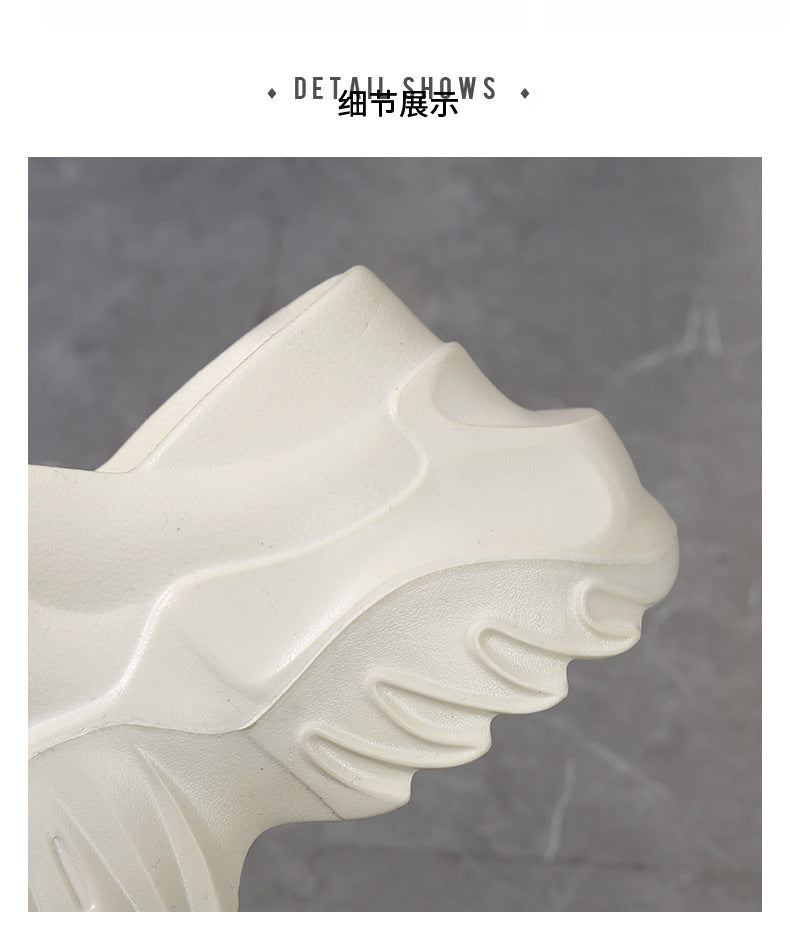New Summer Thick Bottom High Heel Wedge Slippers for Outer Wear Slippers with High Height Skinny Lazy Slim Slippers