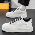 Men's Shoes New White Shoes Men's All-match Breathable Thick-soled Heightened Casual Sports Running Board Shoes Waterproof for Male Students