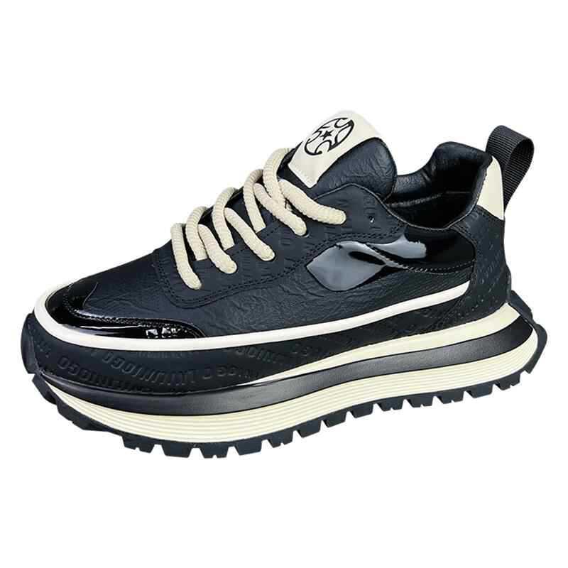 All-match Explosive Men's Shoes Dry Breathable Lightweight Casual Shoes Autumn Thick-soled High Elastic Wear-resistant Sports Soft-soled Running Shoes