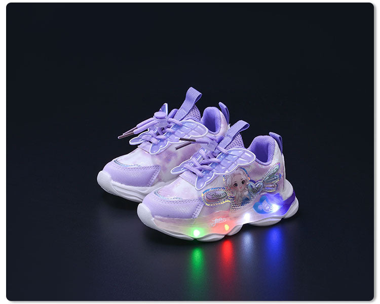 girls sneaker  spring new fashion butterfly princess shoes children running shoes in stock