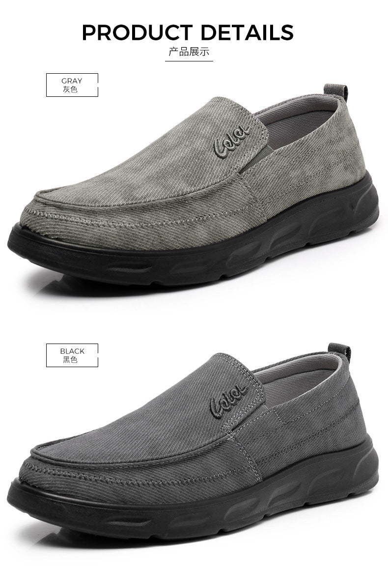Old Beijing Cloth Shoes for Men, Soft-Soled, Comfortable Dad Shoes, Middle-Aged and Elderly Non-Slip Breathable Casual Walking Shoes for Men