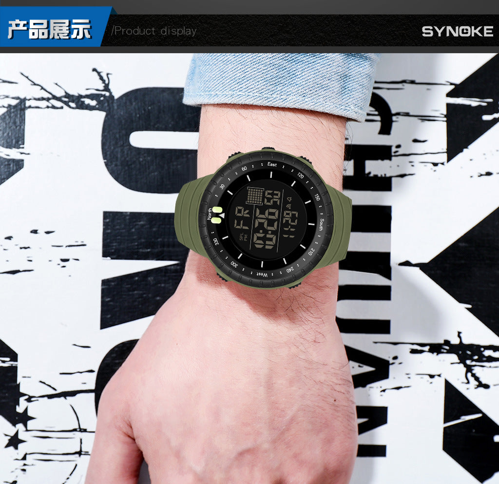 Synoke Sports Electronic Watch Outdoor Mountaineering Multi-Functional Luminous Waterproof Large Dial Fashionable Commuter Watch
