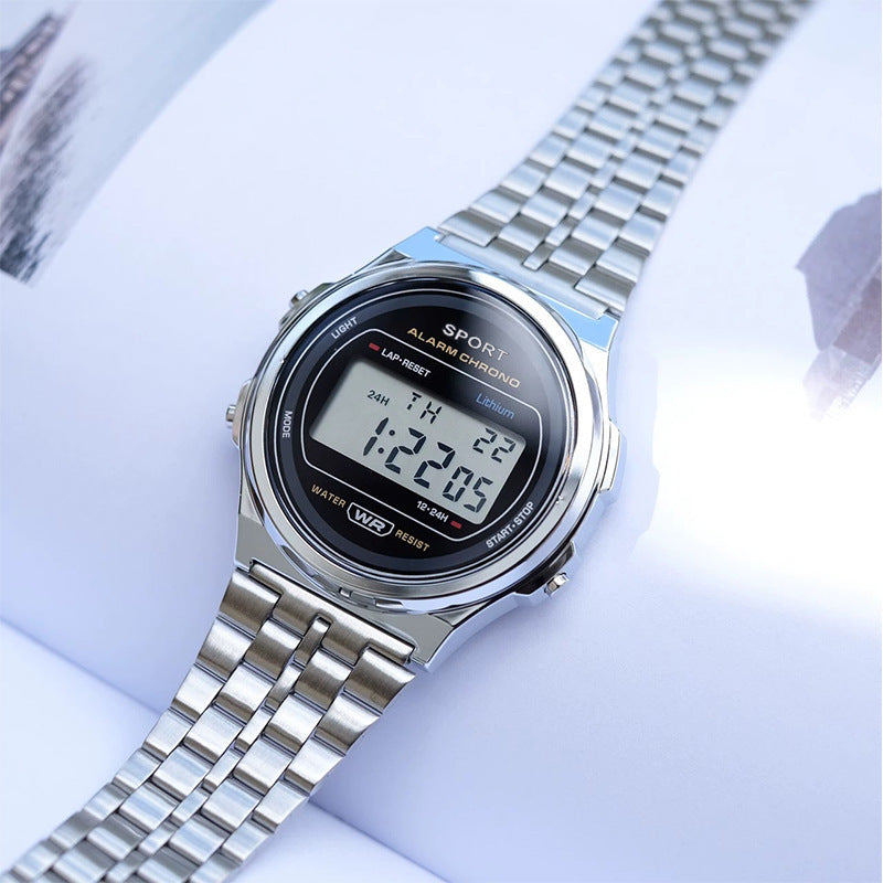 ultra-thin watch WR F92W steel band A159 new round fashion watch multi-function electronic watch.🔥🔥🔥