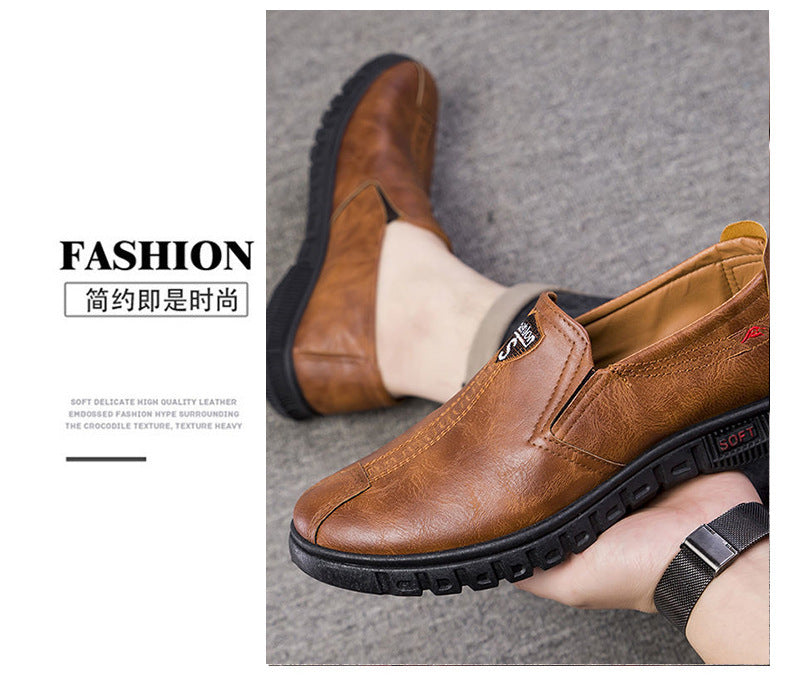 Men's Shoes 2026 New Business Casual Shoes British Style Slip-On Men's Casual Korean Style Breathable Leather Shoes with a High-End Feel