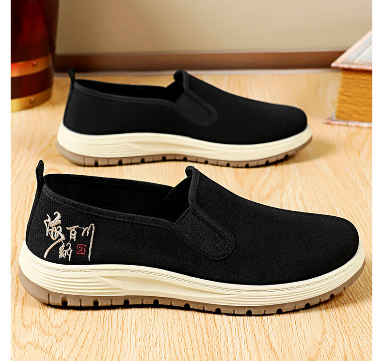 Men's Shoes New Casual Shoes Slip-On Lightweight Shoes Men's Shallow Mouth Comfortable Sneakers Striped Soft Sole Shoes Dropshipping