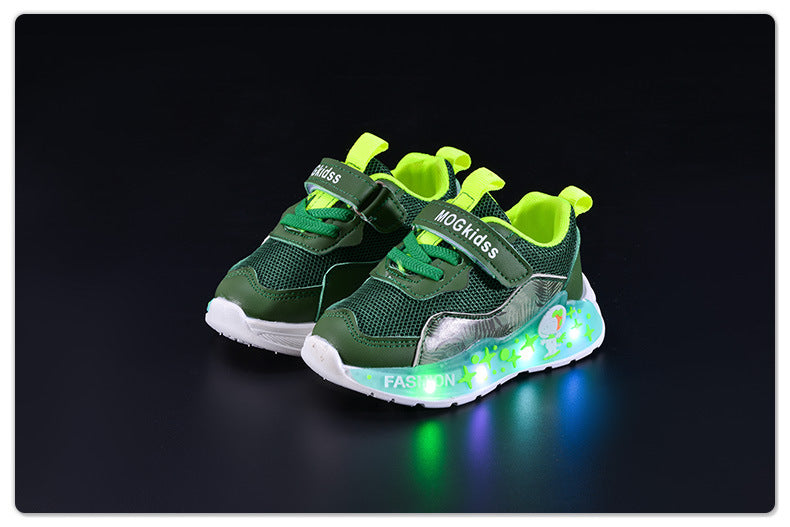 Light-Up Spring & Fall Mesh Comfortable and Lightweight Casual Light-Up Shoes for Small and Medium-Sized Children