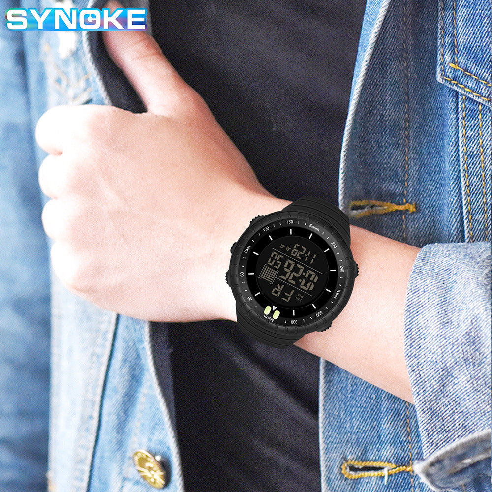 Synoke Sports Electronic Watch Outdoor Mountaineering Multi-Functional Luminous Waterproof Large Dial Fashionable Commuter Watch