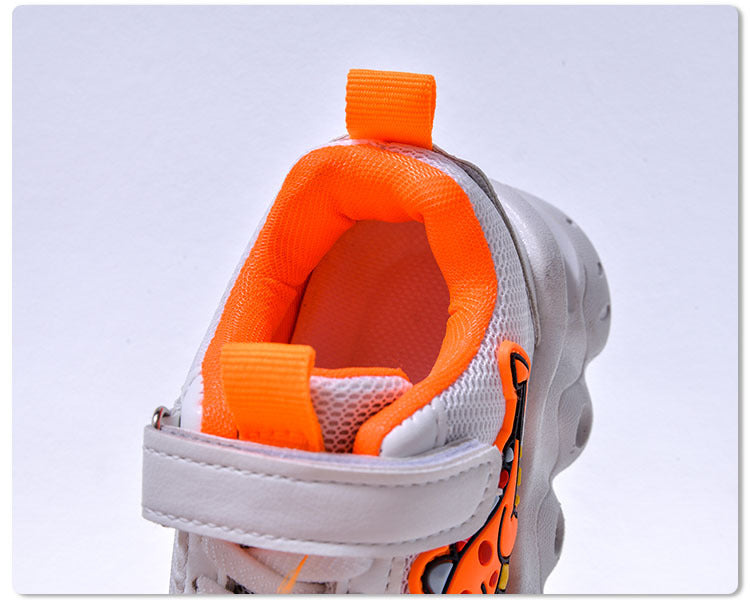 Spring New Style Dinosaur Led Light Sneakers for Boys and Girls Spring & Fall New Mesh Breathable Casual Light Shoes for Children