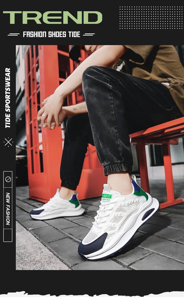 Mesh Men's Shoes Summer 2024 New Soft-Soled Breathable Shoes Versatile White Shoes Men's Casual Sports Shoes Trend