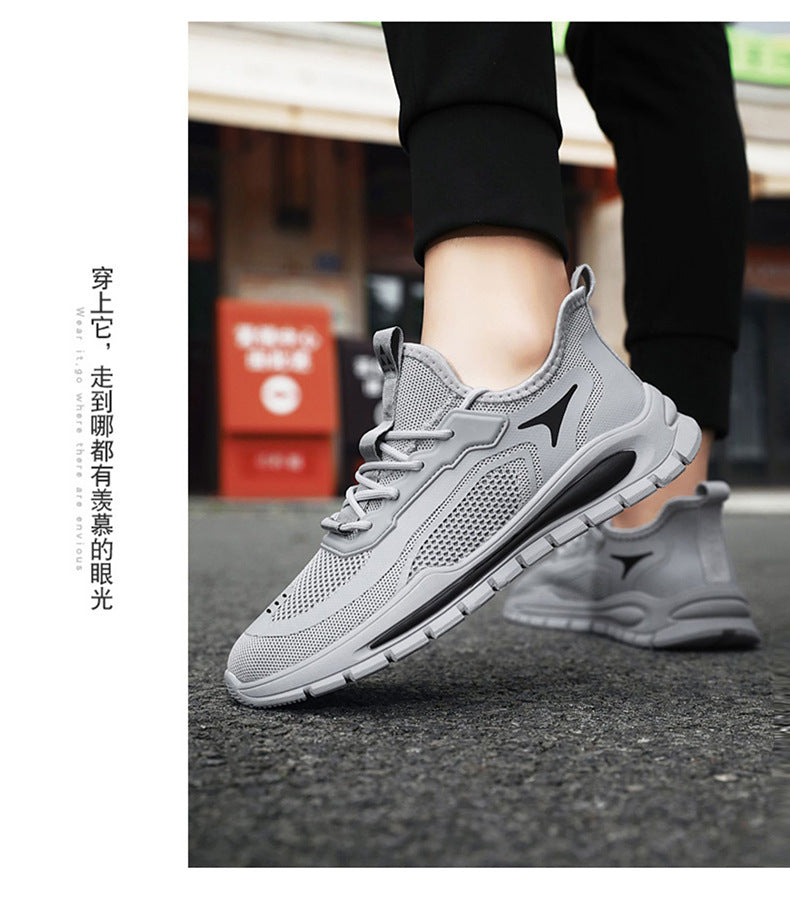 Men's Shoes 2025 New Sports Shoes Korean Style Trbottomy Easiest for Match Breathable Running Casual Shoes Plaid Thick-Soled Dad Shoes