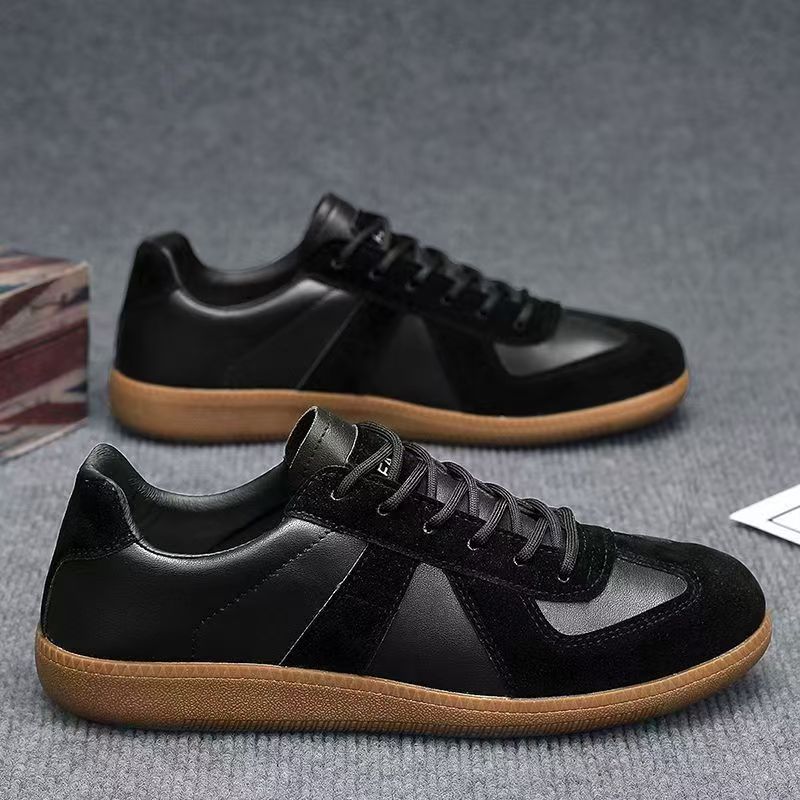 Men's Shoes 2025 Spring New Moral Training Shoes Men's Cloth Breathable Thick-Soled Sneakers Color Matching Lace-Up Casual Shoes