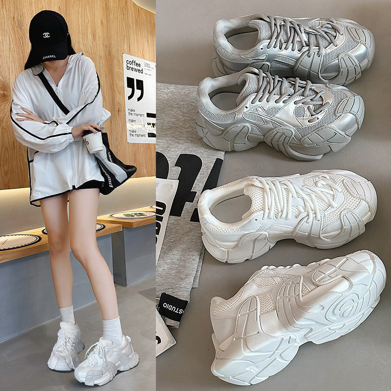Thick-Soled Platform Running Breathable Casual Sports Versatile Shoes Women's & men's New Autumn Running Shoes