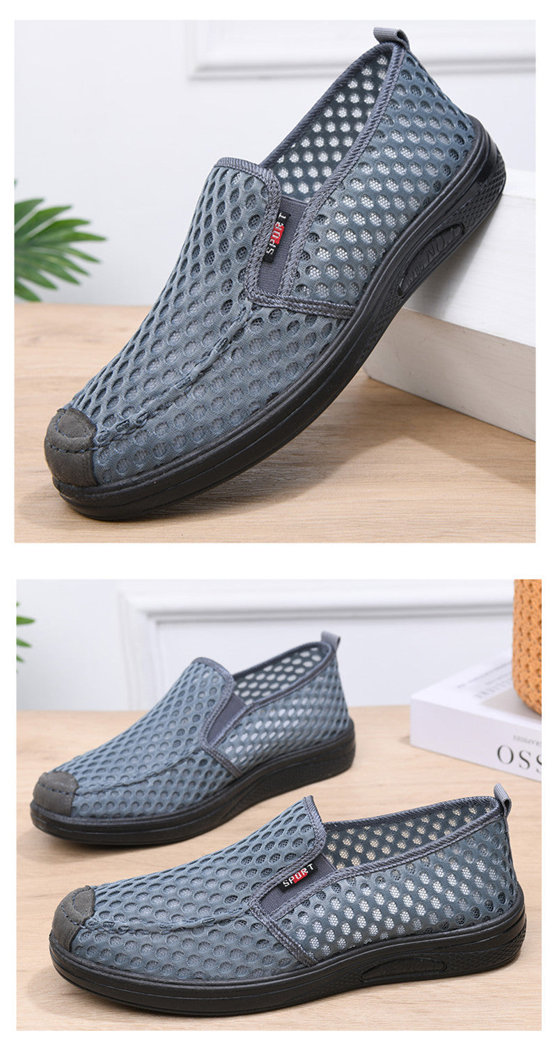Mesh Shoes for Men, Summer, New Sandals for Men, Dad Shoes, Middle-Aged and Elderly Men's Mesh Shoes, Non-Slip, Anti-Odor, Soft Sole, Wear-Resistant Outer Wear