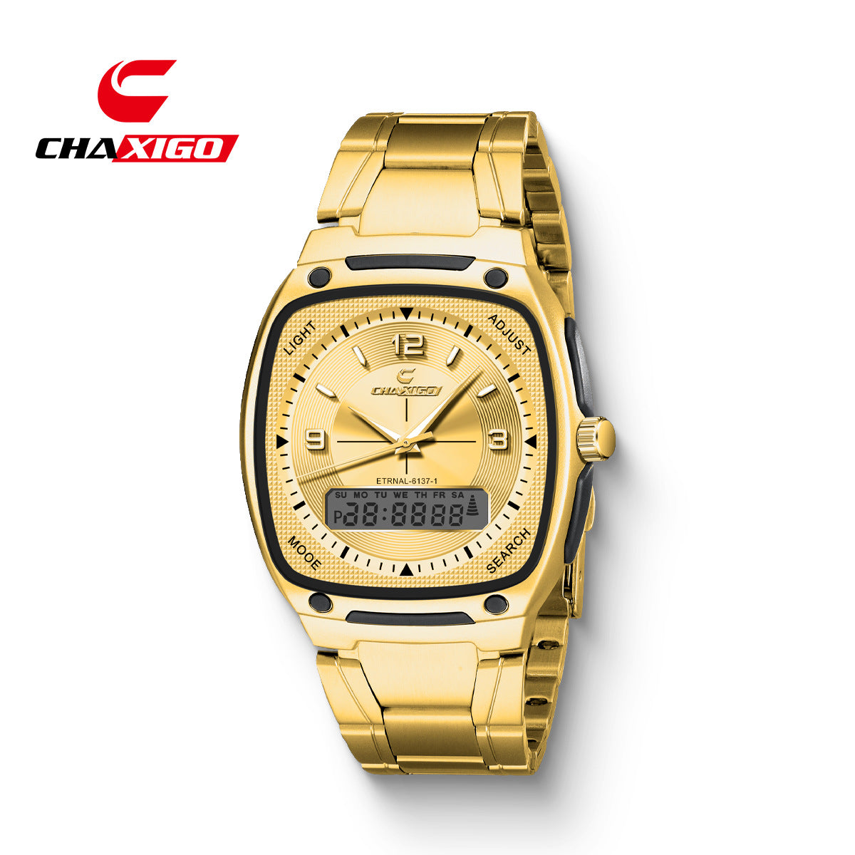 men's watch luminous waterproof alloy men's square electronic watch